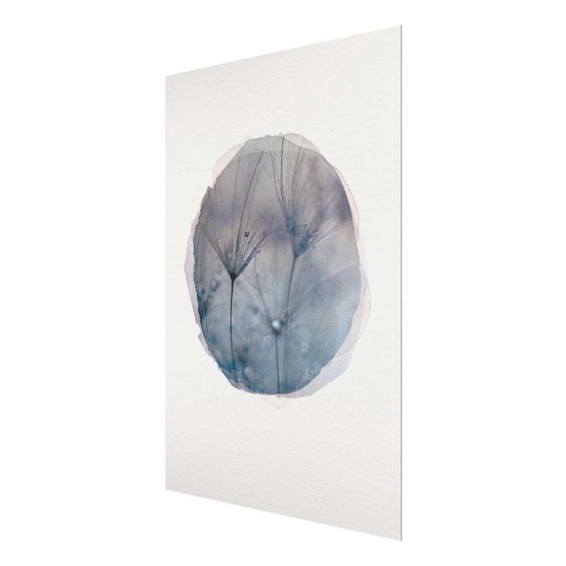 Navy blue wall art Water Colours - Blue Feathers In The Rain