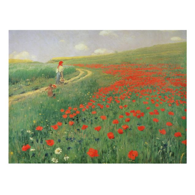Poppy canvas wall art Pál Szinyei-Merse - Summer Landscape With A Blossoming Poppy