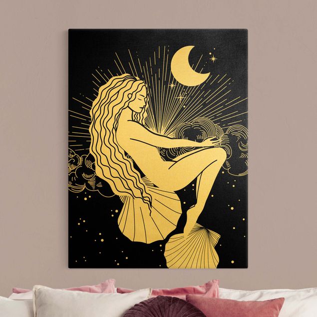 Canvas wall art Illustration Ocean Dreamer At Night