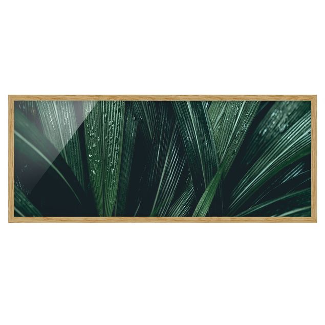Flower pictures framed Green Palm Leaves