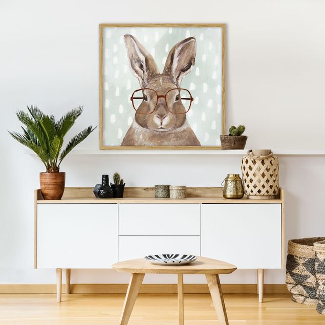 Prints nursery Animals With Glasses - Rabbit