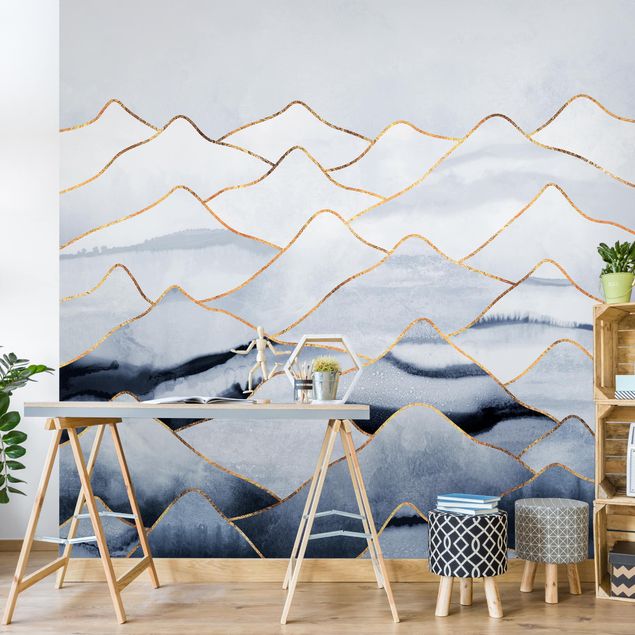 Wallpapers mountain Watercolour Mountains White Gold
