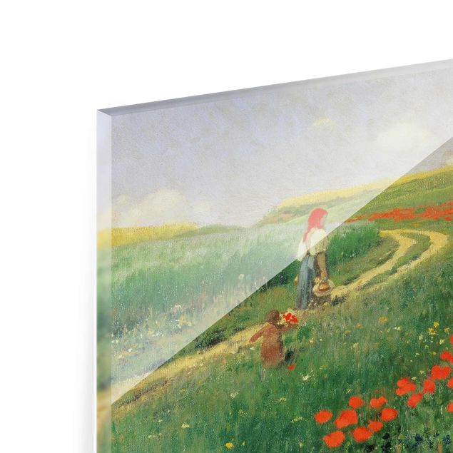 Glass prints flower Pál Szinyei-Merse - Summer Landscape With A Blossoming Poppy