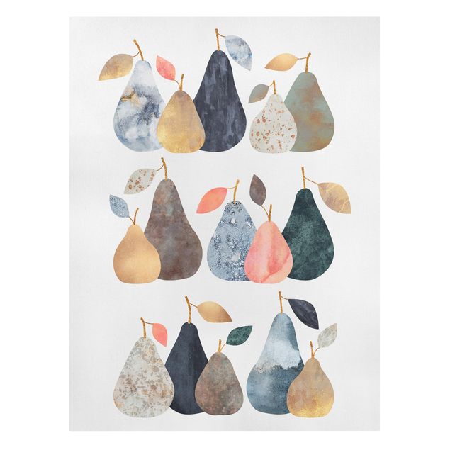 Modern art prints Collage Golden Pears