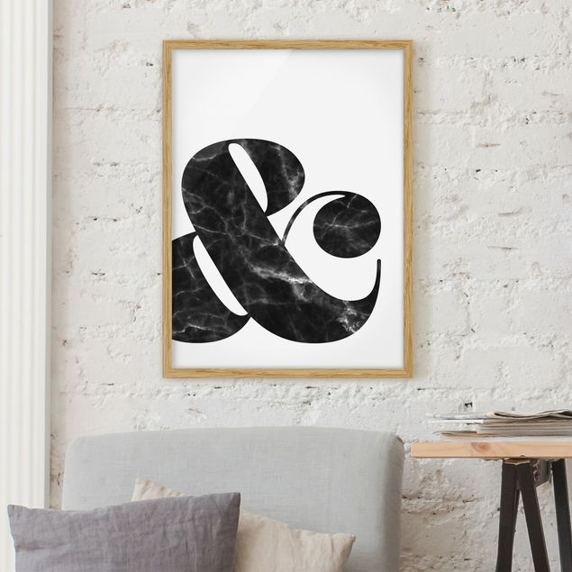 Quote wall art Ampersand Marble