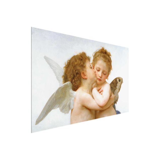 Glass prints spiritual William Adolphe Bouguereau - The First Kiss