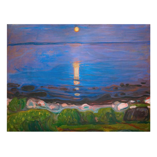 Prints landscape Edvard Munch - Summer Night By The Beach