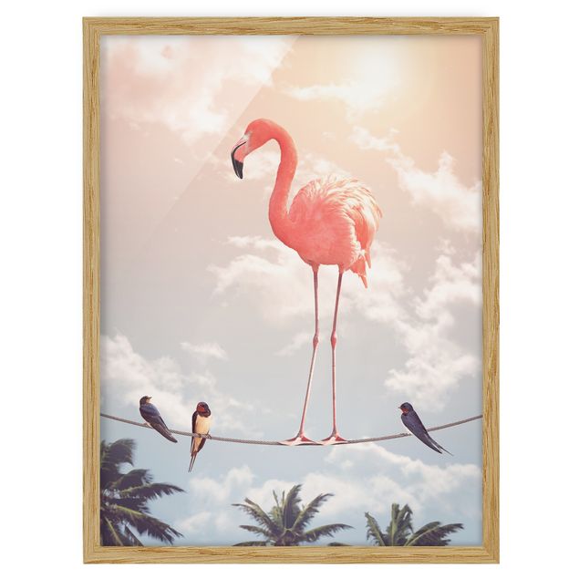 Prints animals Sky With Flamingo
