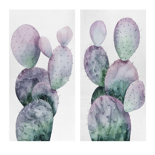 Wall art purple Cactus In Purple Set I