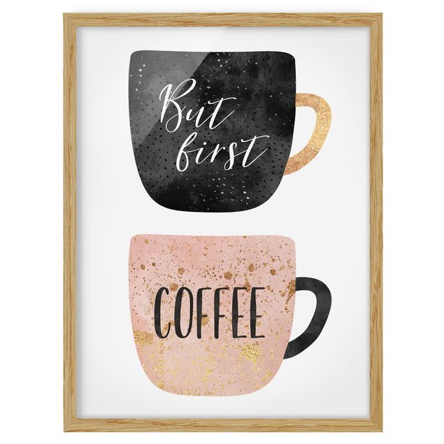 Wall quotes framed But First, Coffee