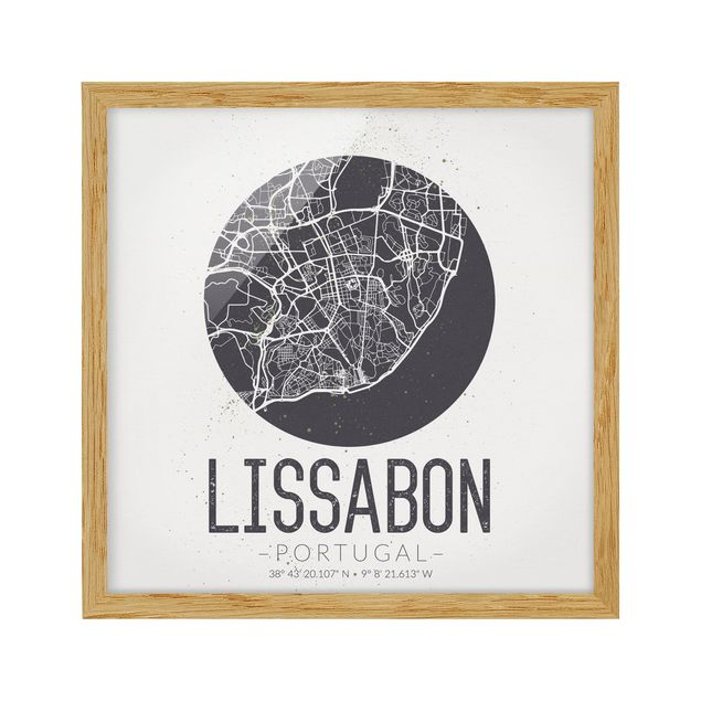 Prints quotes Lisbon City Map - Retro