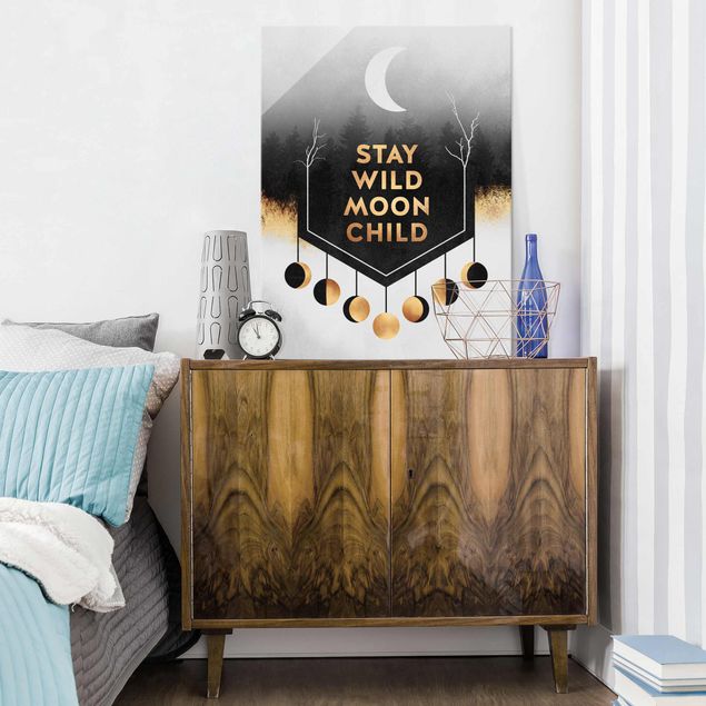 Glass prints sayings & quotes Stay Wild Moon Child