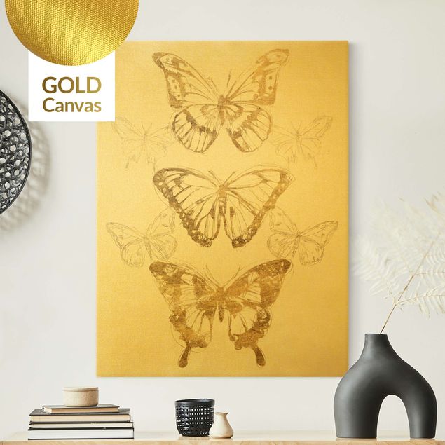 Animal canvas Butterfly Composition In Gold II