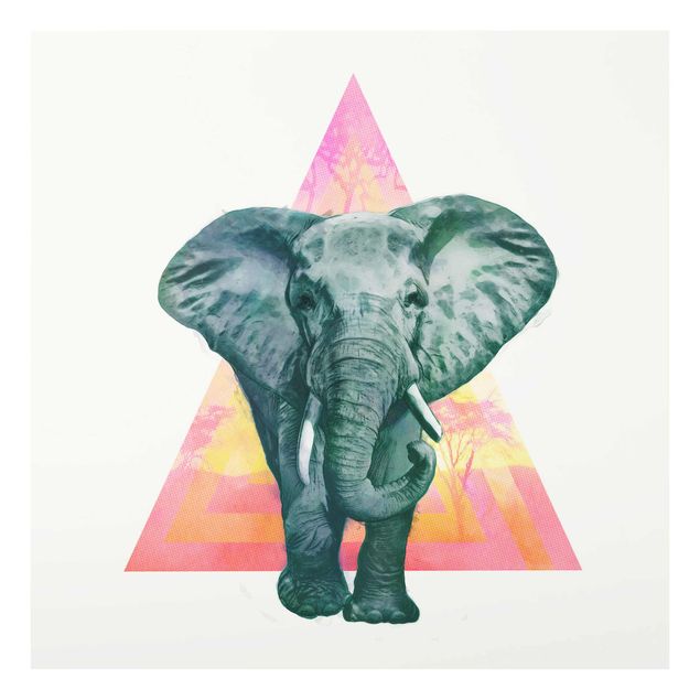 Canvas art Illustration Elephant Front Triangle Painting