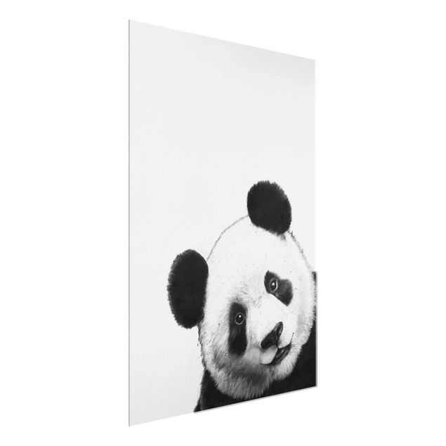 Panda art print Illustration Panda Black And White Drawing
