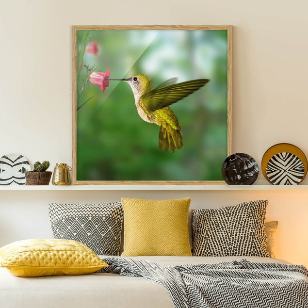Animal wall art Hummingbird And Flower