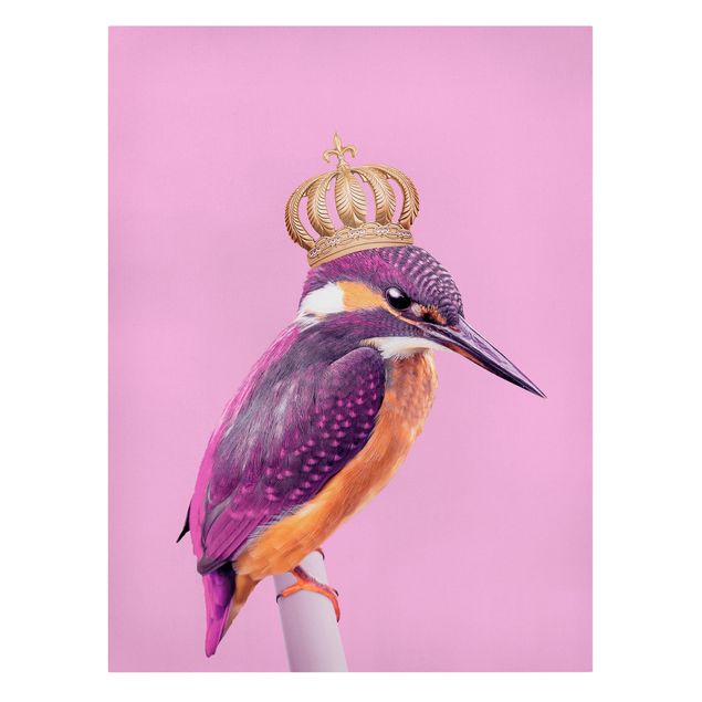 Prints animals Pink Kingfisher With Crown
