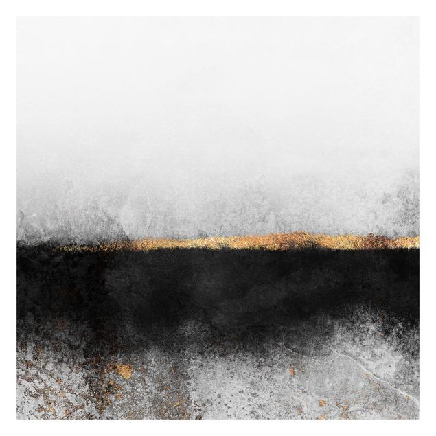 Elisabeth Fredriksson art Abstract Golden Horizon Black And White