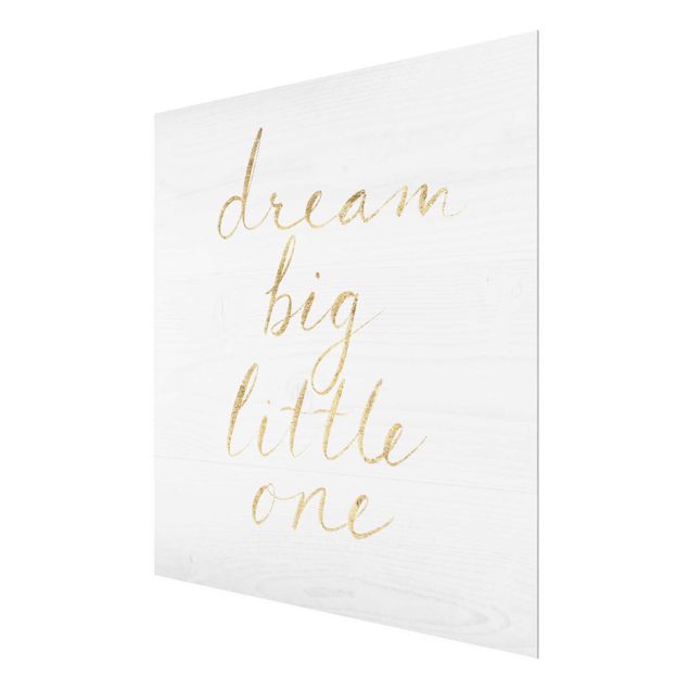 Glas Magnetboard Wooden Wall White - Dream Big