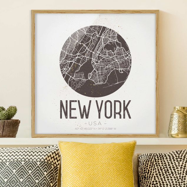 Kitchen New York City Map - Retro