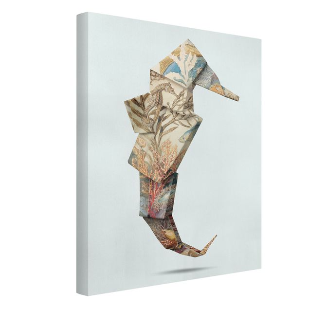 Canvas art Origami Seahorse