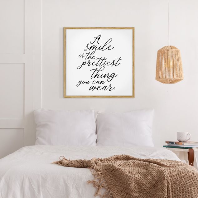 Framed quotes A Smile Is The Prettiest Thing