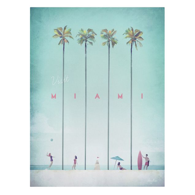 Jamaican canvas wall art Travel Poster - Miami