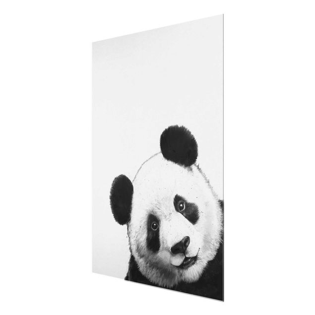 Glass prints pieces Illustration Panda Black And White Drawing