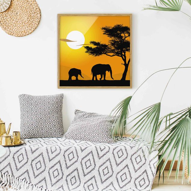 Landscape wall art African Elephant Walk