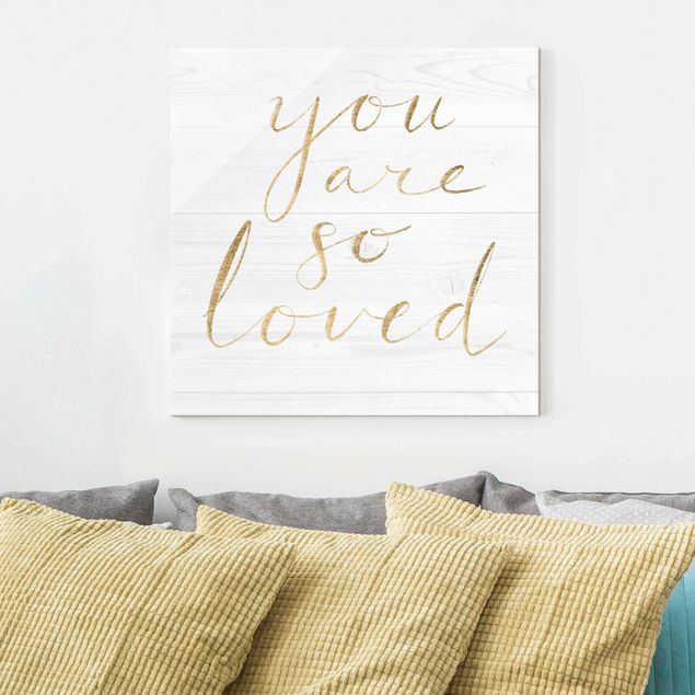 Prints nursery Wooden Wall White - Loved