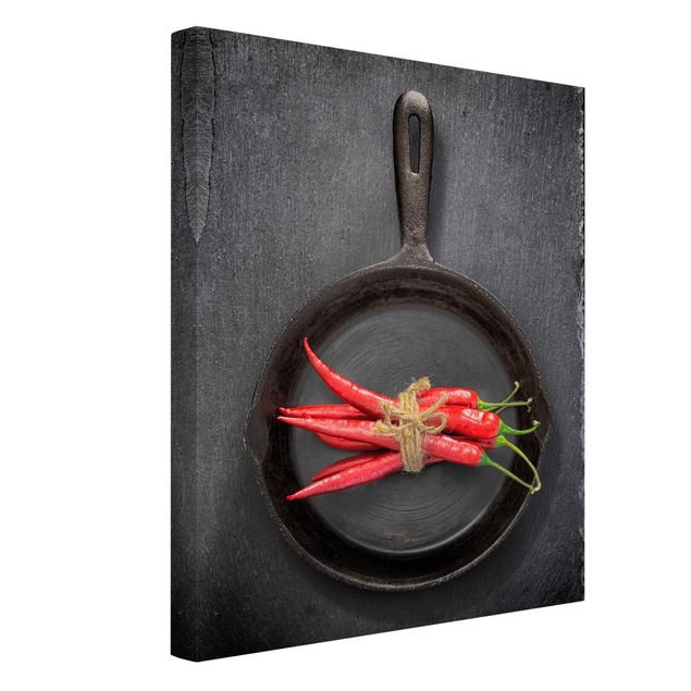 Contemporary art prints Red Chili Bundles In Pan On Slate