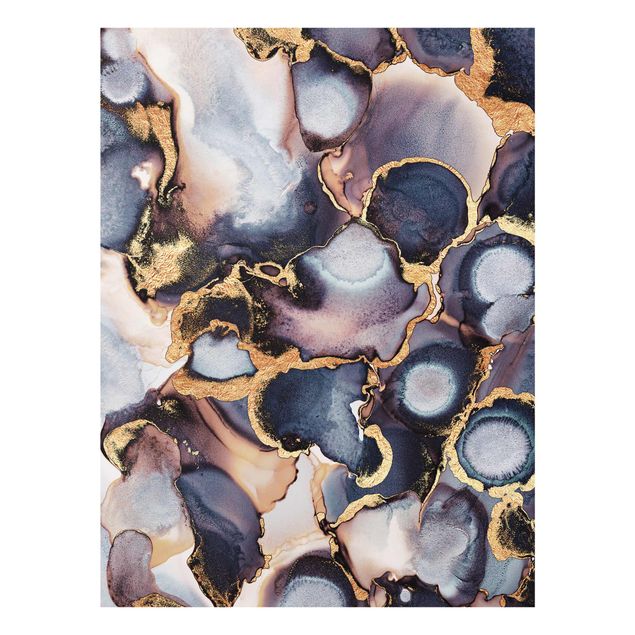 Modern art prints Marble Watercolour With Gold