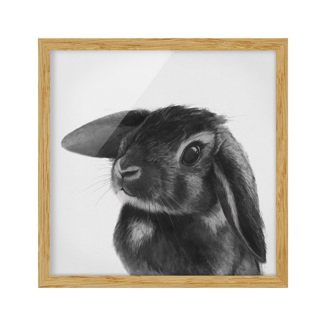 Contemporary art prints Illustration Rabbit Black And White Drawing