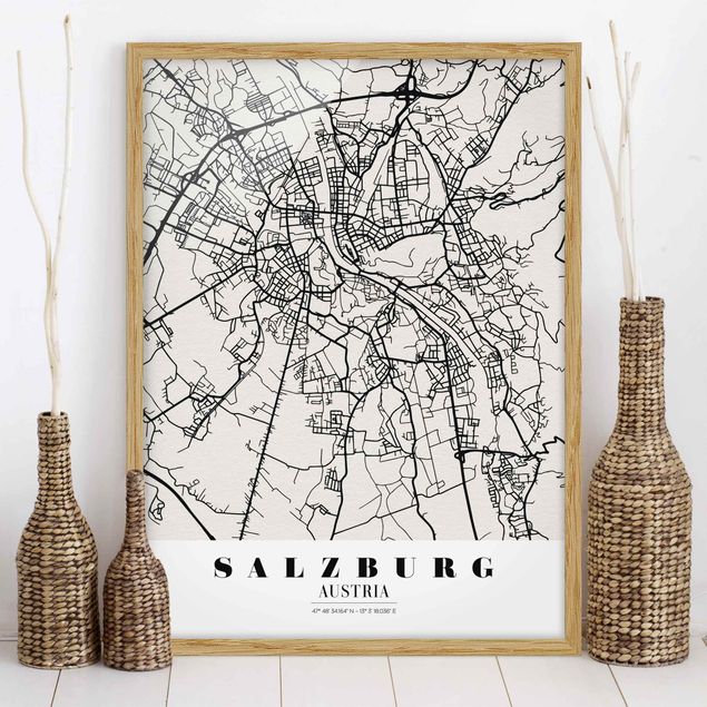 Printable world map Salzburg City Map - Classic