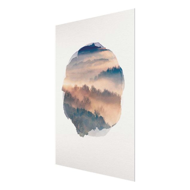 Prints modern WaterColours - Mist At Sunset
