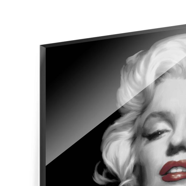 Glas Magnettafel Marilyn With Red Lips
