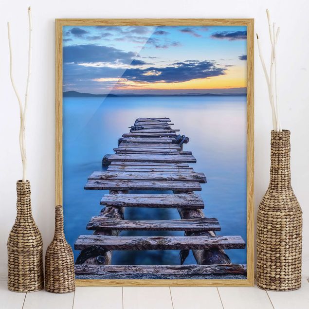 Framed beach prints Walkway Into Calm Waters