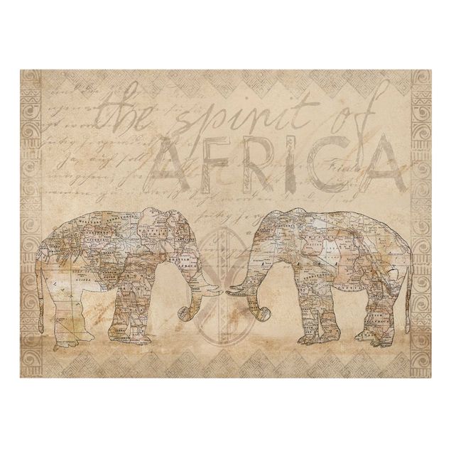 Canvas art Vintage Collage - Spirit Of Africa