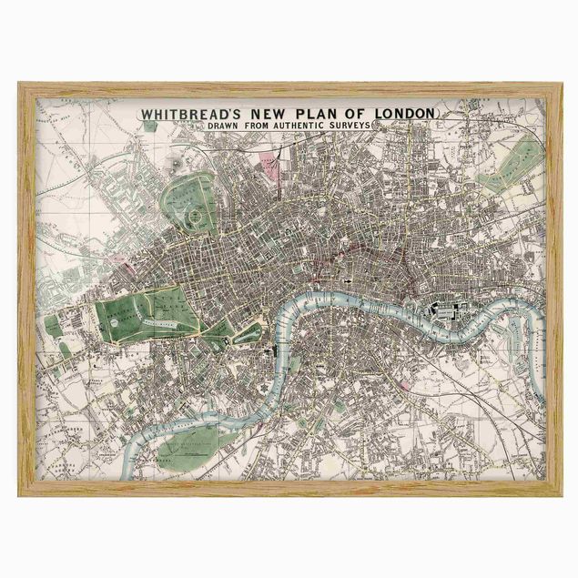 Framed world map Vintage Map London