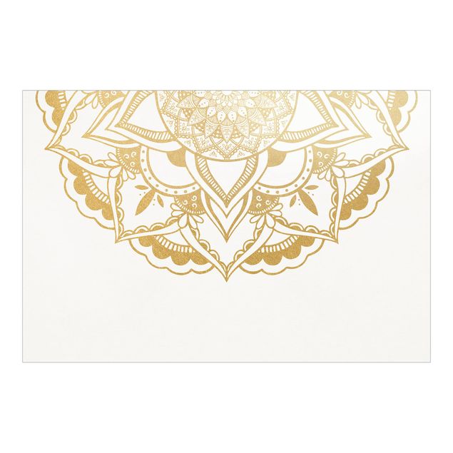 Wallpaper - Mandala Flower Semicircle Gold White