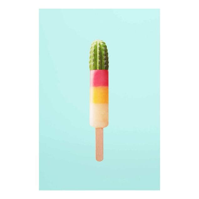 Turquoise canvas wall art Popsicle With Cactus