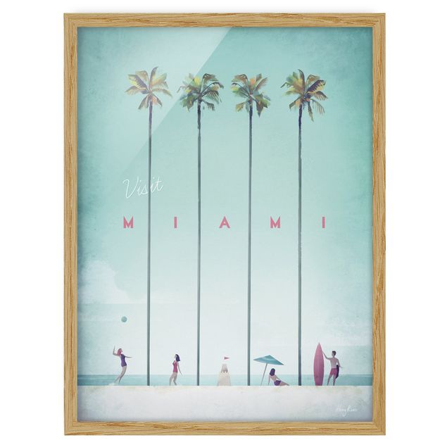 Beach canvas art Travel Poster - Miami