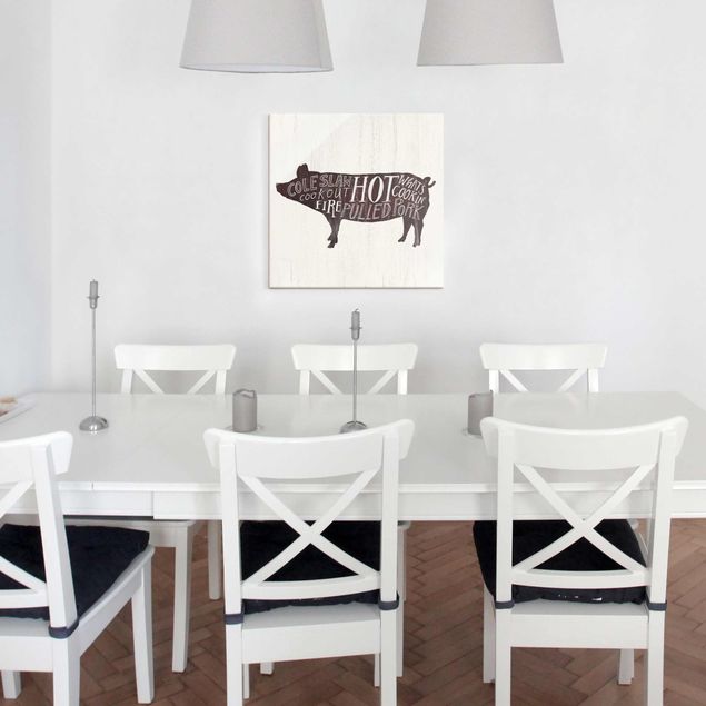 Quote wall art Farm BBQ - Pig
