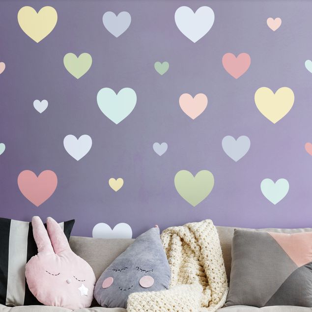 Wall stickers love 85 Hearts Pastel Set