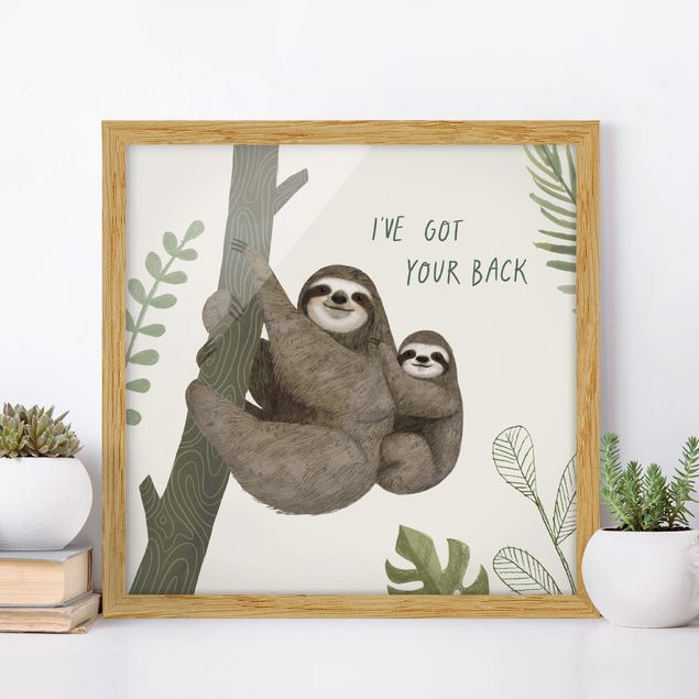 Animal wall art Sloth Sayings - Back