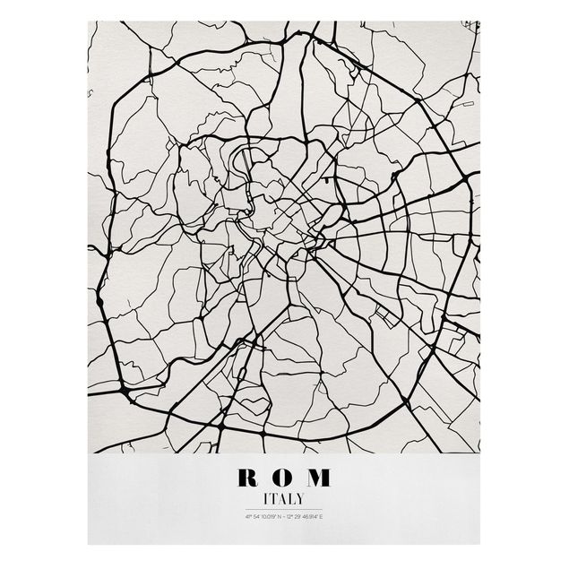 World map canvas Rome City Map - Classical
