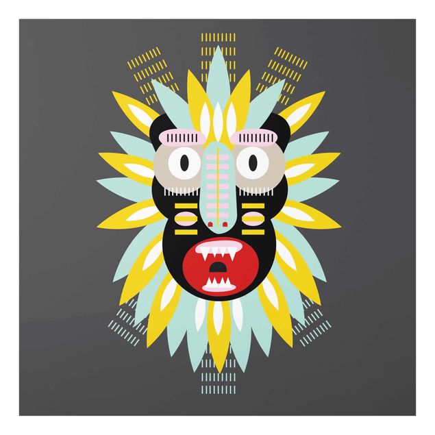 Prints multicoloured Collage Ethnic Mask - King Kong