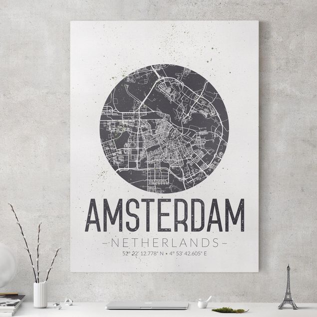Kitchen Amsterdam City Map - Retro