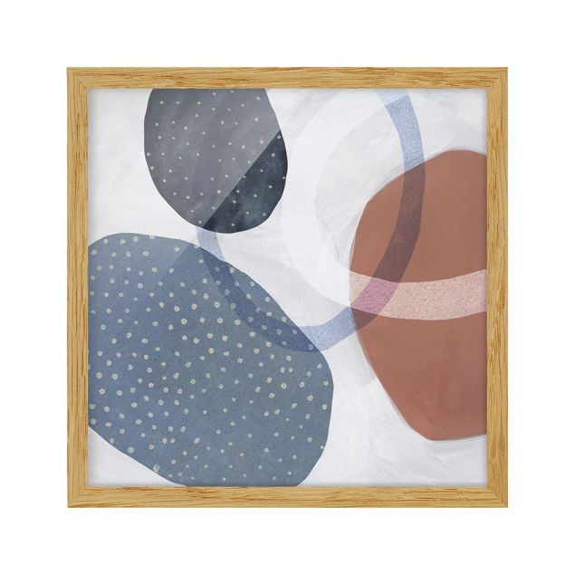 Framed abstract prints Orbit With Dots I