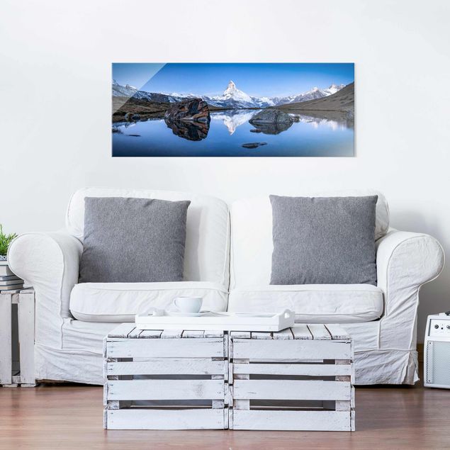 Prints Switzerland Stellisee Lake In Front Of The Matterhorn
